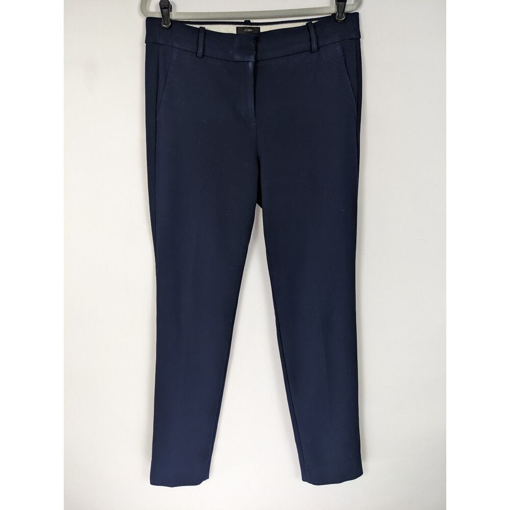 J Crew Cameron Dress Pants Navy Blue 10 Skinny Leg Slacks Trousers Pockets